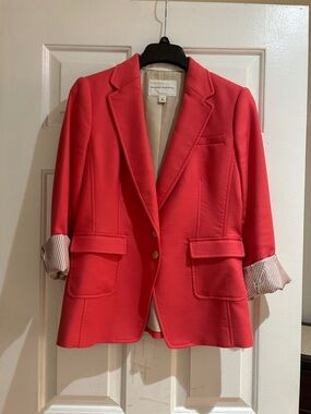 Petite medium Banana Republic Coral-Red Tailored Blazer Jacket